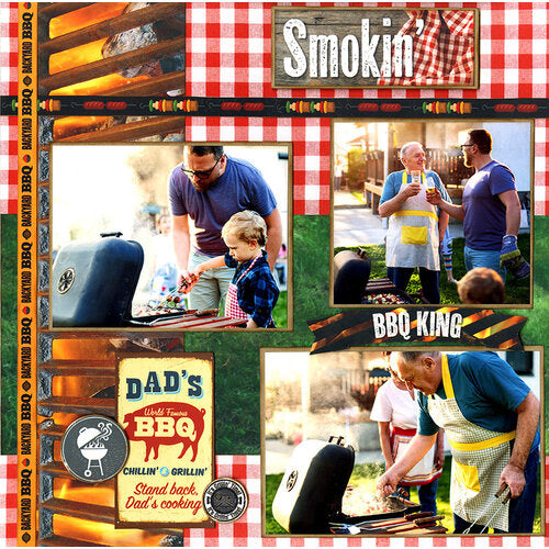 Reminisce BACKYARD BBQ 12"X12" Scrapbook Paper Scrapbookrus