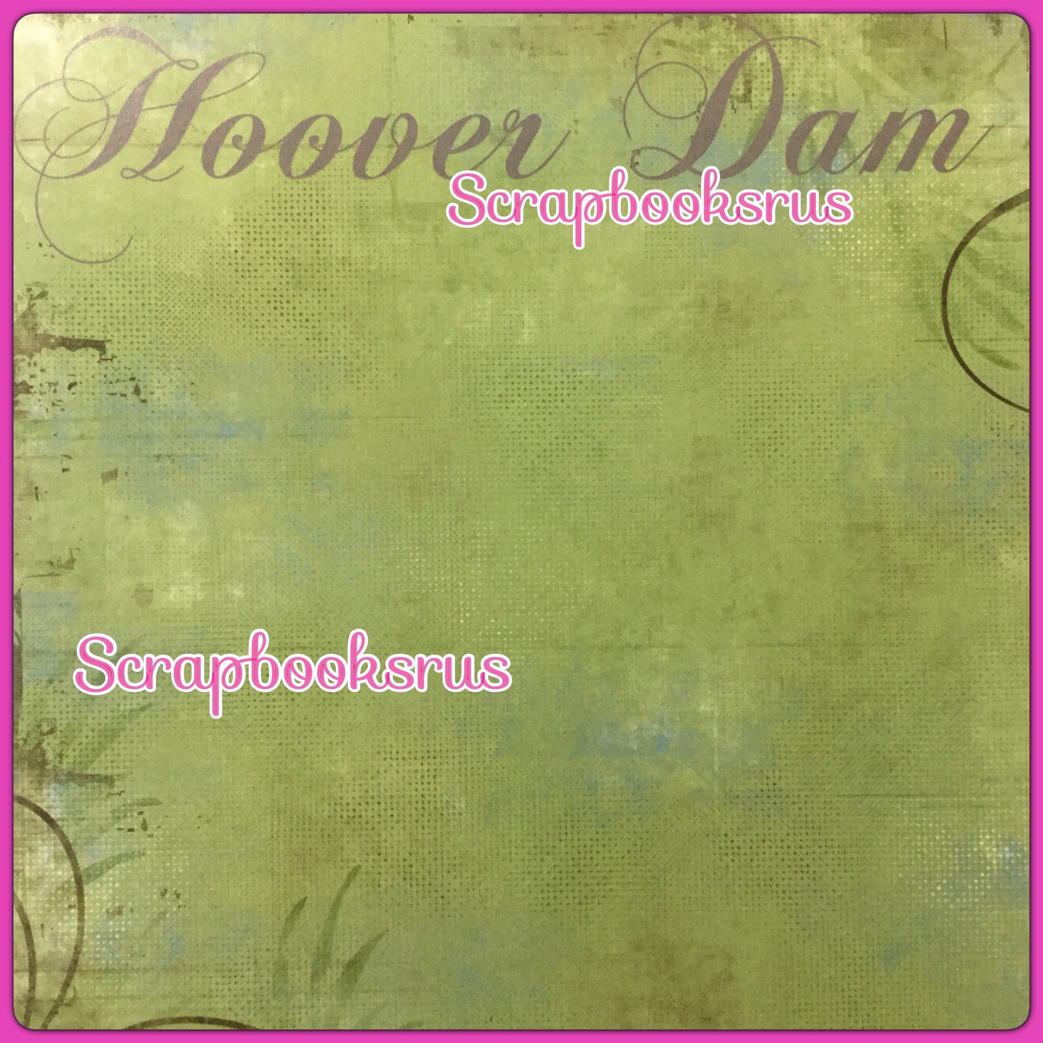 HOOVER DAM Brown Green Lush Custom 12"X12" Scrapbook Paper Scrapbooksrus