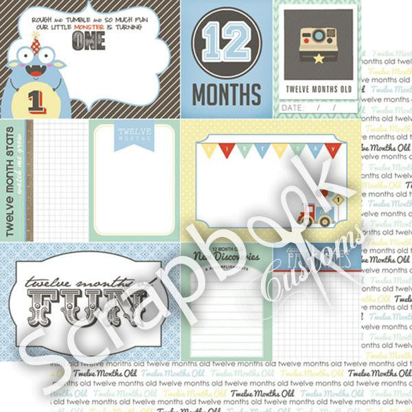 BABY BOY 12"X12" Scrapbook Customs Paper - Scrapbook Kyandyland