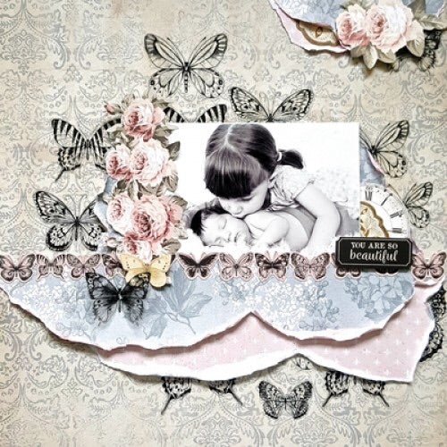 Kaisercraft Romantique PRIMROSE 12"X12" Scrapbook Sheet Scrapbooksrus