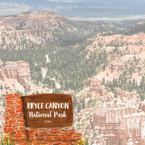 BRYCE CANYON National Park Watercolor 12"X12" Paper