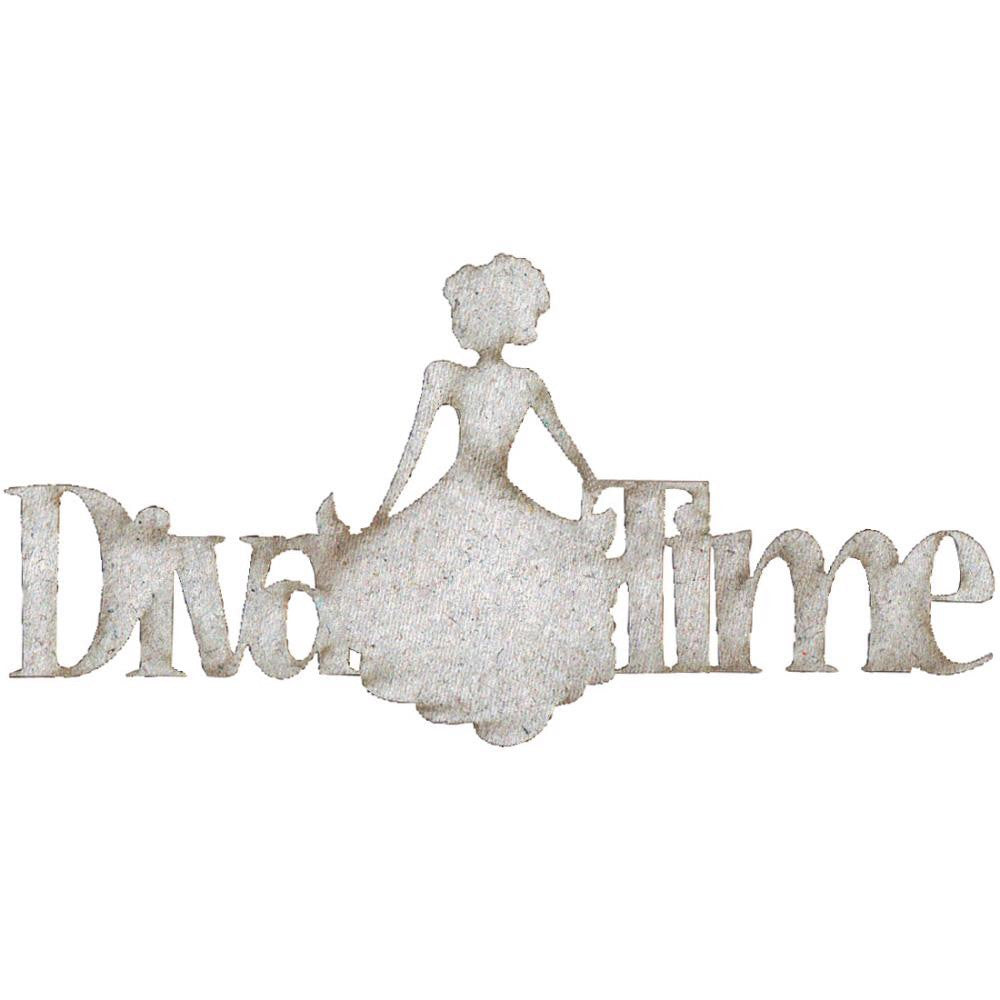 Fabscraps DIVA TIME Die-Cut Grey Chipboard Word - Scrapbook Kyandyland
