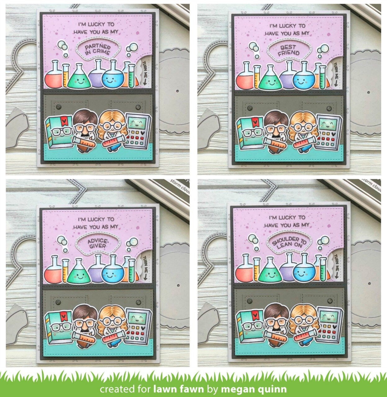 Lawn Fawn REVEAL WHEEL Family & Friends SENTIMENTS Clear Stamps 42pc Scrapbooksrus