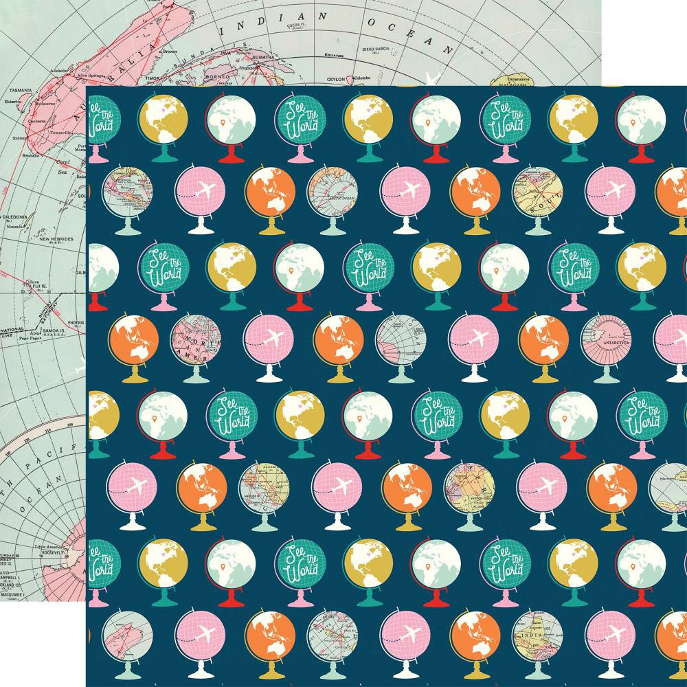 Carta Bella Pack Your Bags TRAVEL THE WORLD 12"x12" Paper