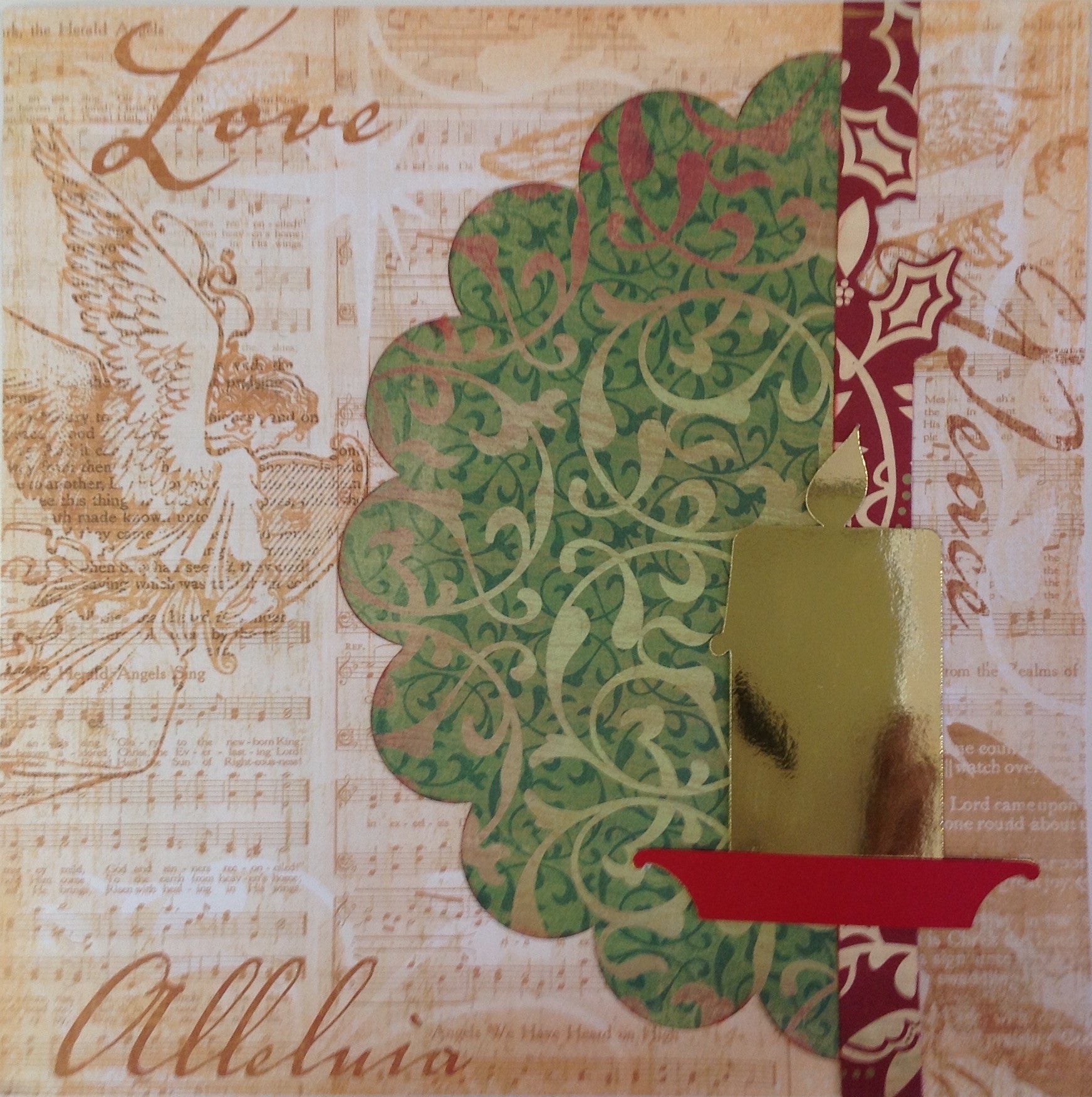 Premade Scrapbook Page (1) 12"x12" CHRISTMAS CANDLE - Scrapbook Kyandyland