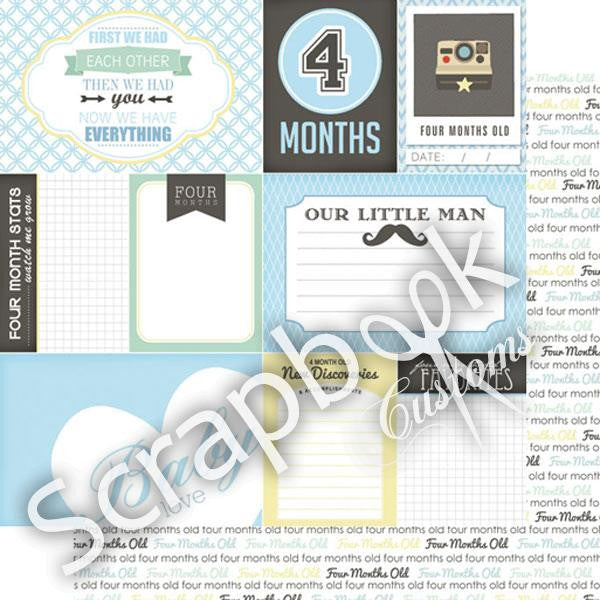 BABY BOY 12"X12" Scrapbook Customs Paper - Scrapbook Kyandyland