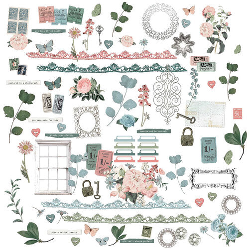 49 and Market Vintage Artistry TRANQUILITY LASER CUT ELEMENTS 94pc