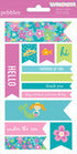 Pebbles Party Mermaid Adhesive LABELS 13 pc Scrapbook srus