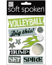 Me&My Big Ideas VOLLEYBALL 3D Stickers 11pc - Scrapbook Kyandyland