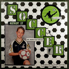 Soccer Moxxie SOCCER 1 Scrapbook Sports Sheet 12"X12" - Scrapbook Kyandyland