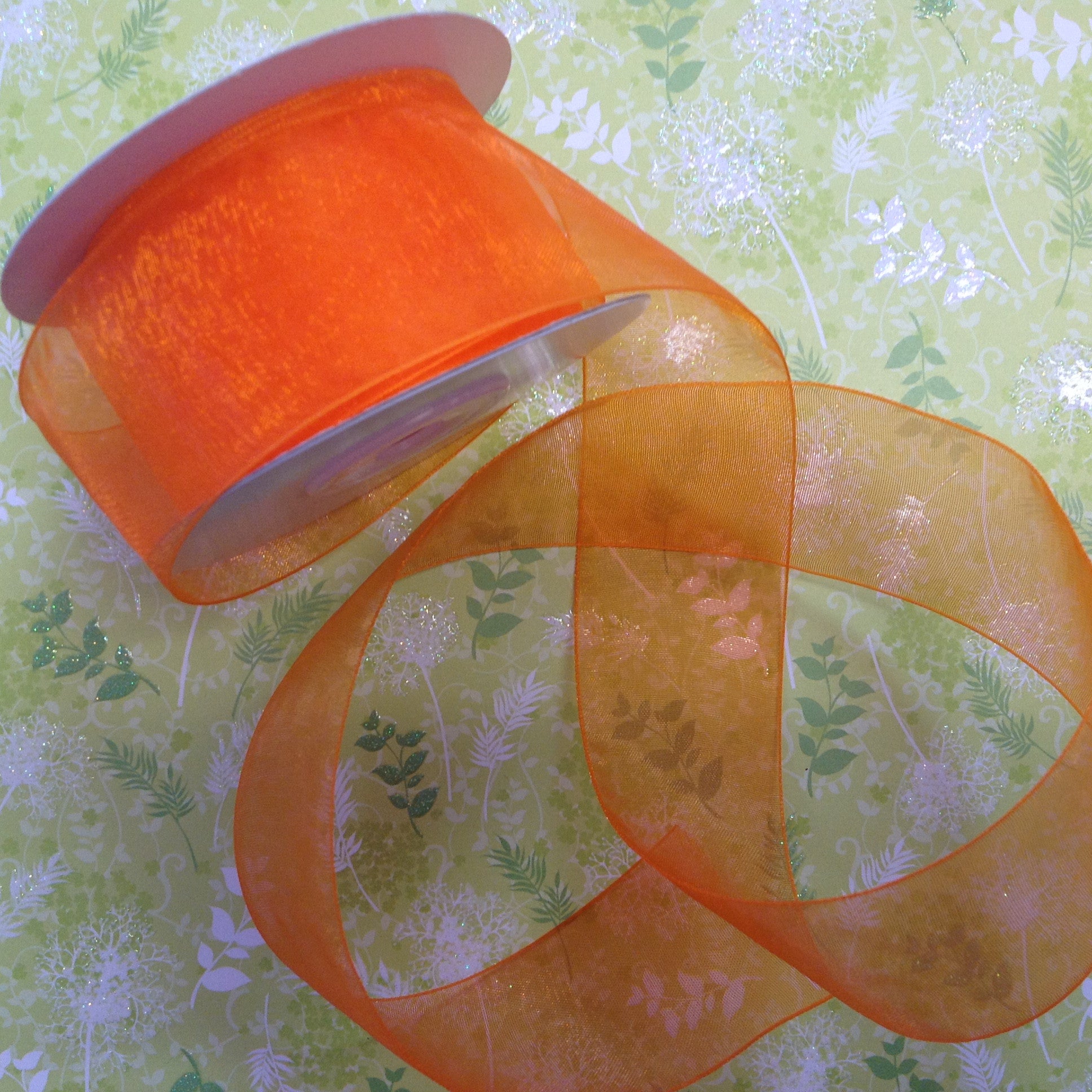 May Arts 1 1/2" Sheer Organza Ribbon 1 yard - Scrapbook Kyandyland