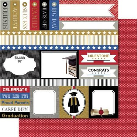Bella GRADUATION Collection 12"X12" Scrapbook Paper - Scrapbook Kyandyland