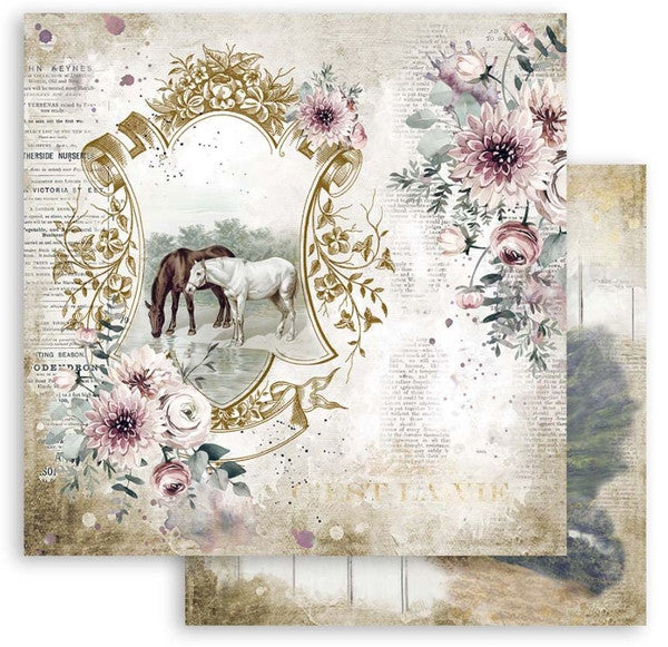 Stamperia HORSES Romantic Collection 12"X12" Scrapbook Paper Pad