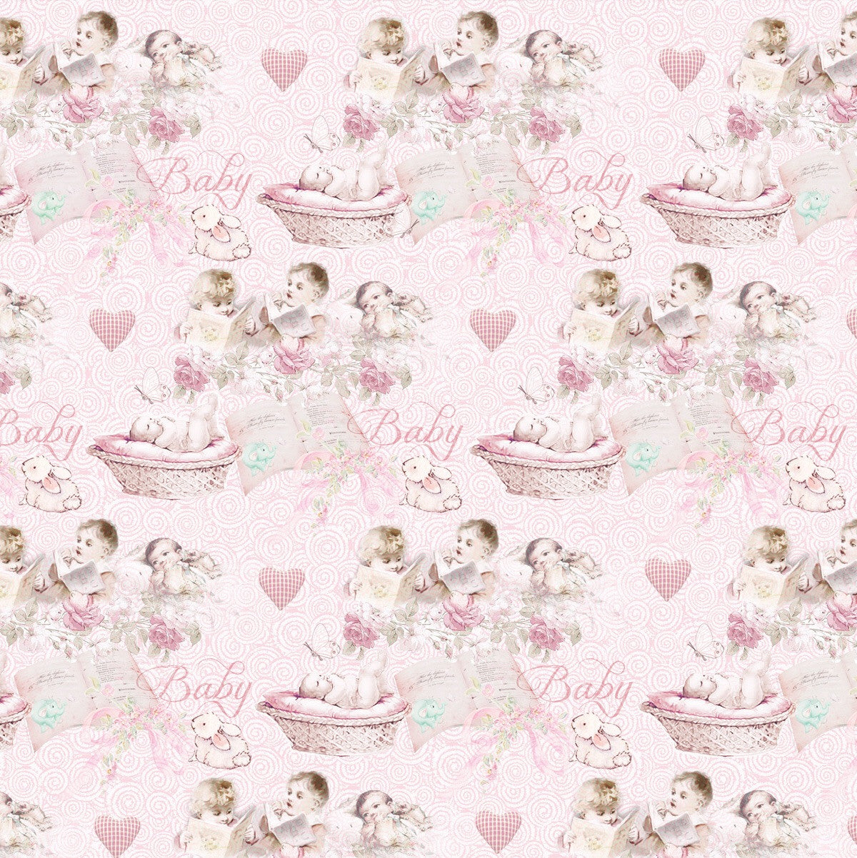 FabScraps BABY GIRL 12"X12" Scrapbook Paper Sheet