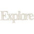Fabscraps EXPLORE Die-Cut Grey Chipboard Word - Scrapbook Kyandyland