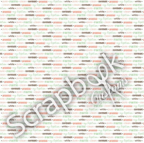 BAPTISM 12"X12" Scrapbook Customs Paper - Scrapbook Kyandyland