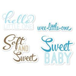Imaginisce MY BABY BOY Diecuts Phrases 12pc 400517 - Scrapbook Kyandyland