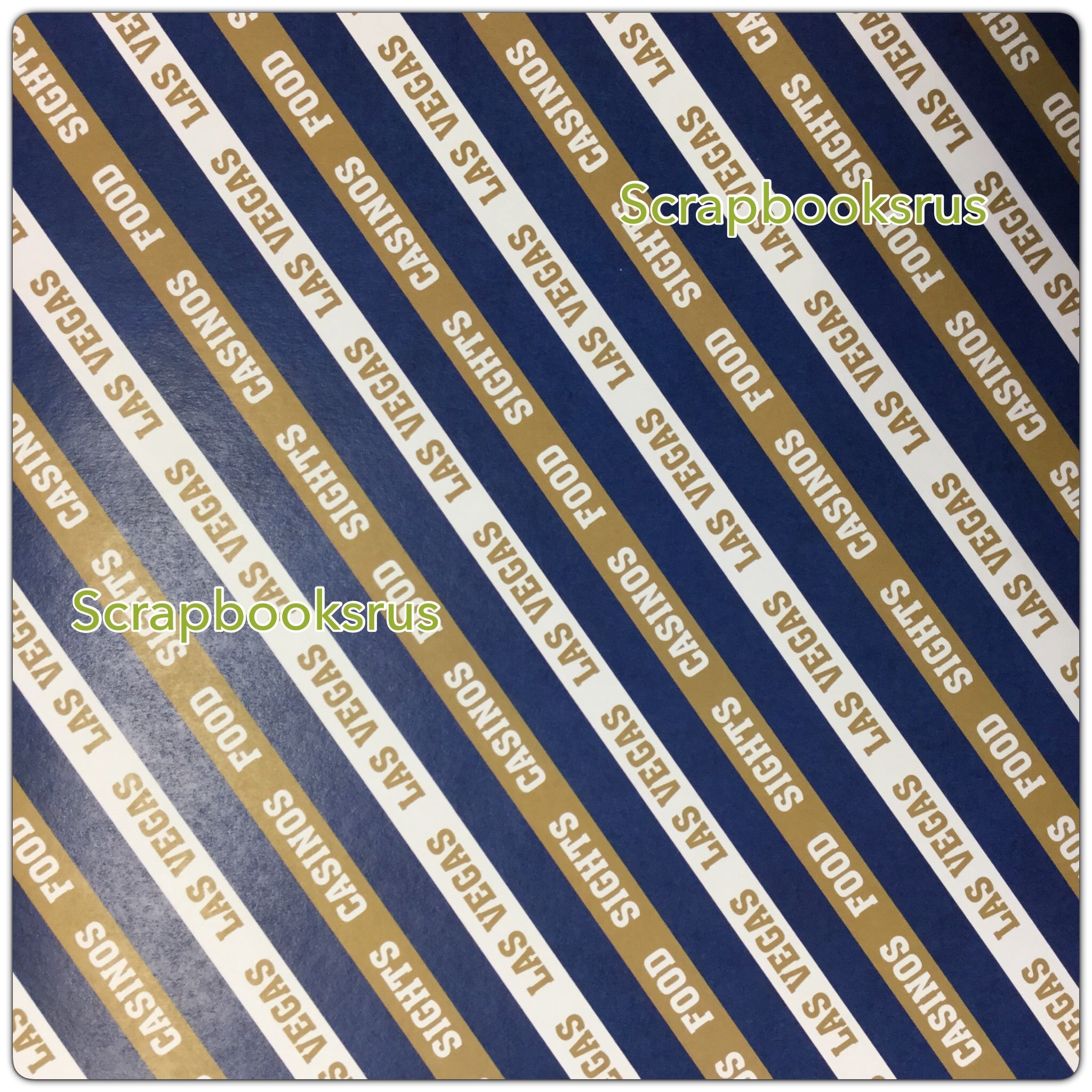 LAS VEGAS DIAGONAL Casinos Food Sights 12"X12" Custom Scrapbook Paper