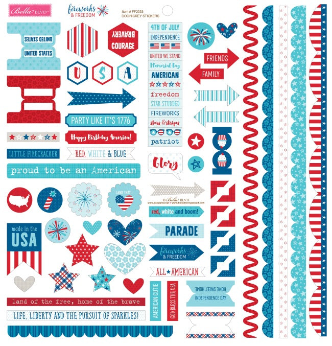 Bella Blvd FIREWORKS & FREEDOM Collection Kit 12"X12" Scrapbooksrus
