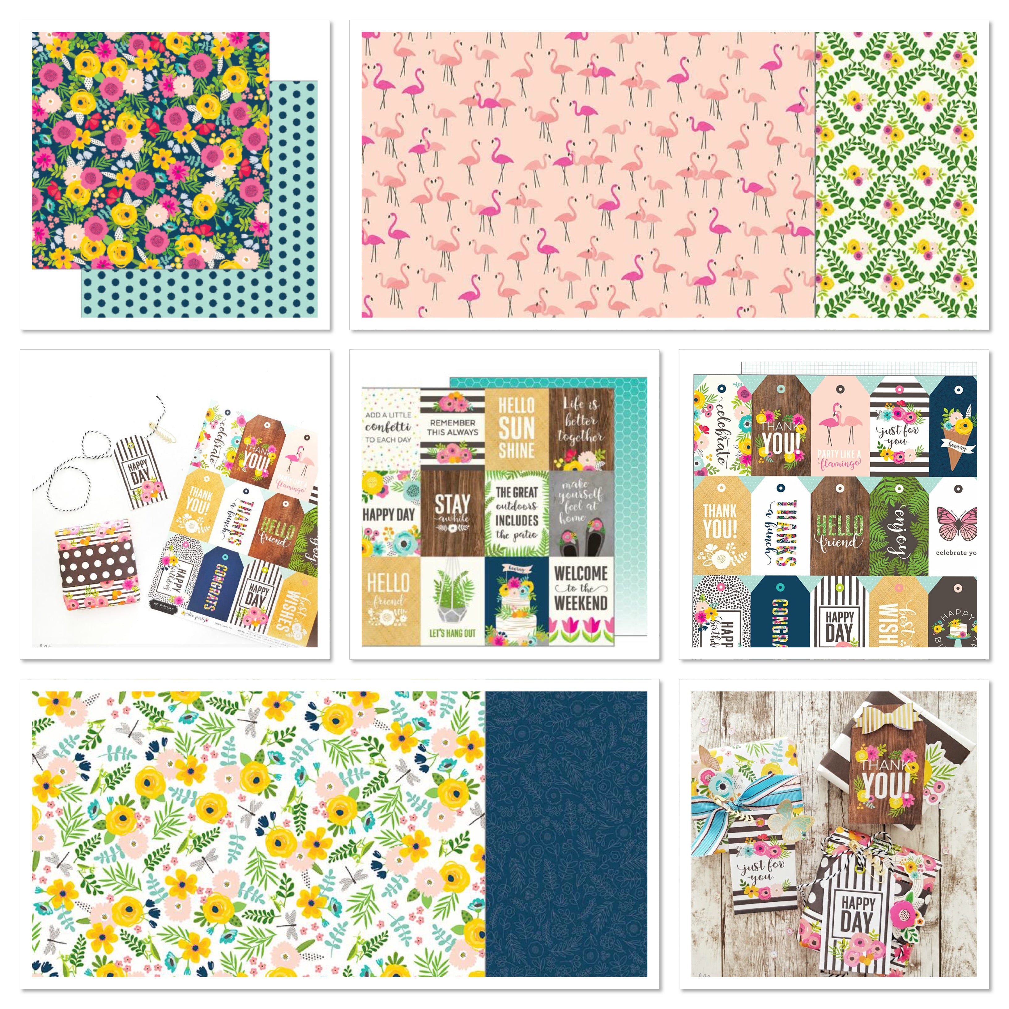 American Crafts Jen Hadfield PATIO PARTY Scrapbook Paper Kit Scrapbooksrus