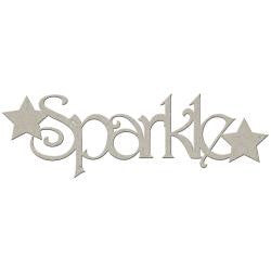 Fabscraps SPARKLE Die-Cut Grey Chipboard Word - Scrapbook Kyandyland