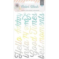 Pink Paislee Color Wash TITLE CHIPS Stickers 4"X6" 9pc - Scrapbook Kyandyland