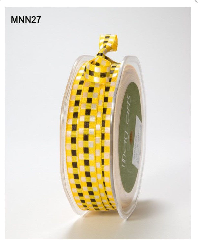 WOVEN CHECKERED RIBBON Check Trim 3/8" by 1 yard