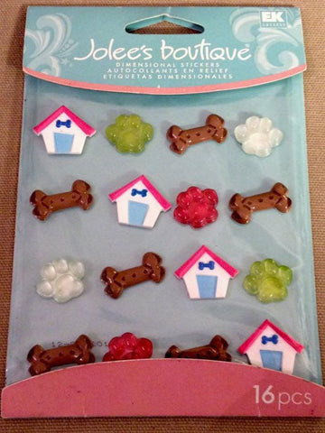 Ek Success Jolee's Boutique PAW PRINTS & BONES Sticker 16pc