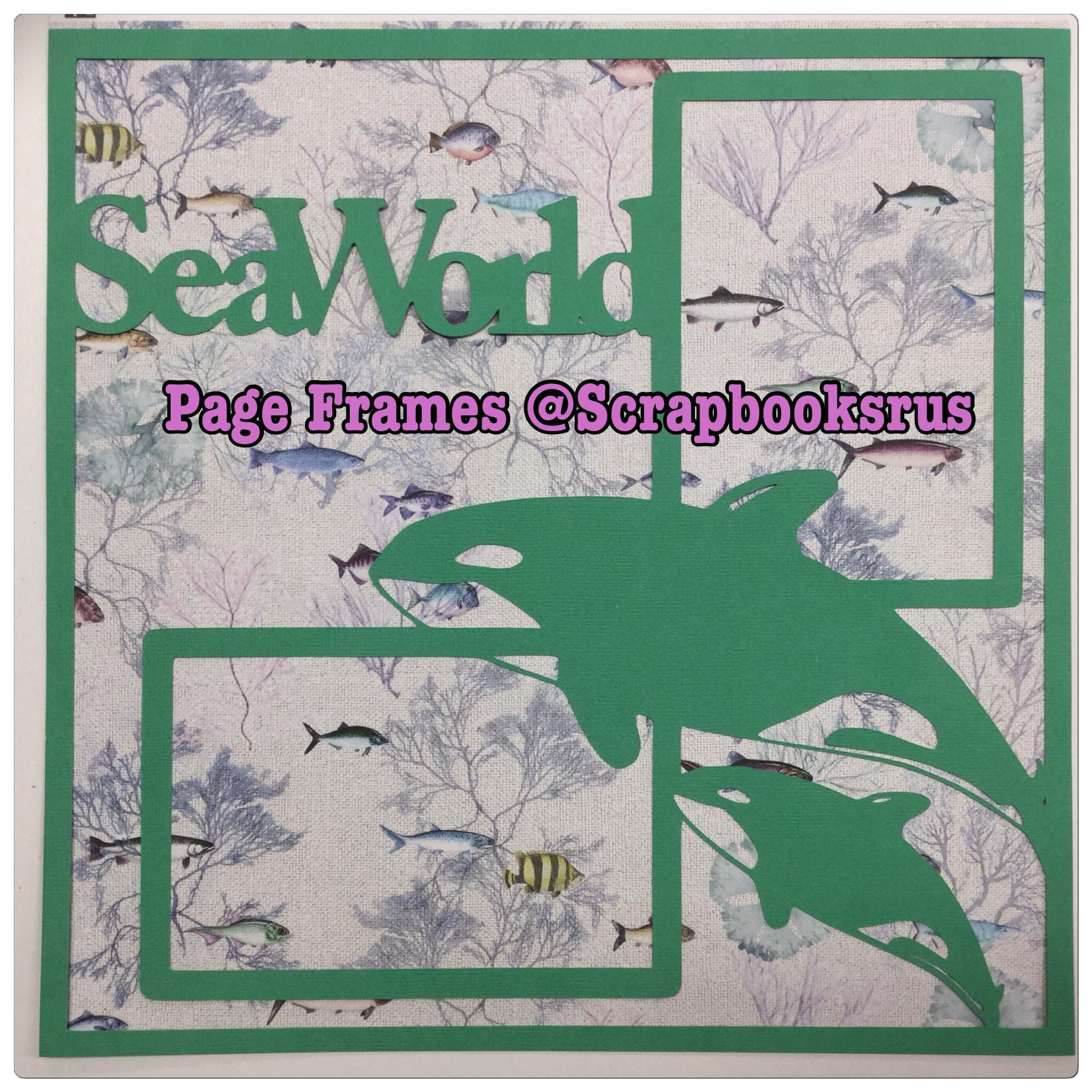 Page Frame SEA WORLD 12"x12" Scrapbook Overlay