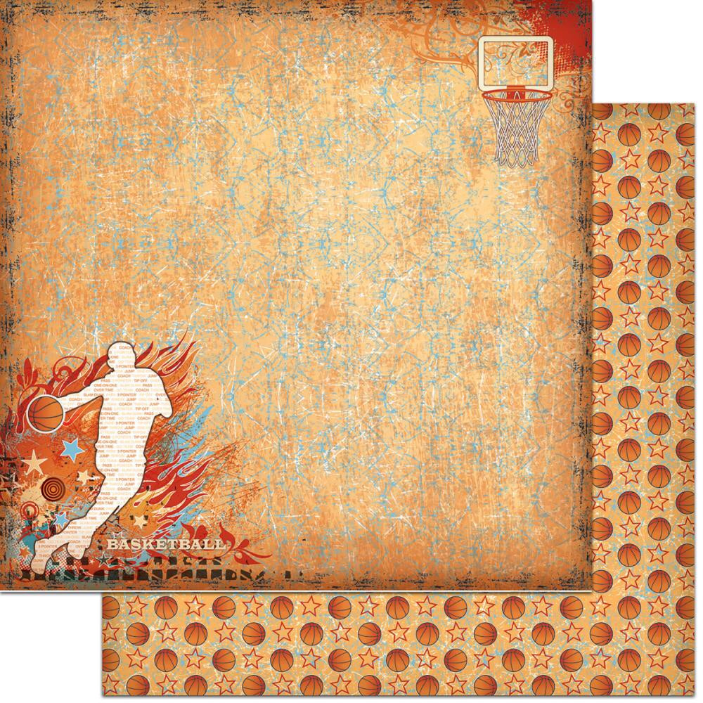 Feature Art Teenagers BASKETBALL 12"X12" Scrapbook Paper