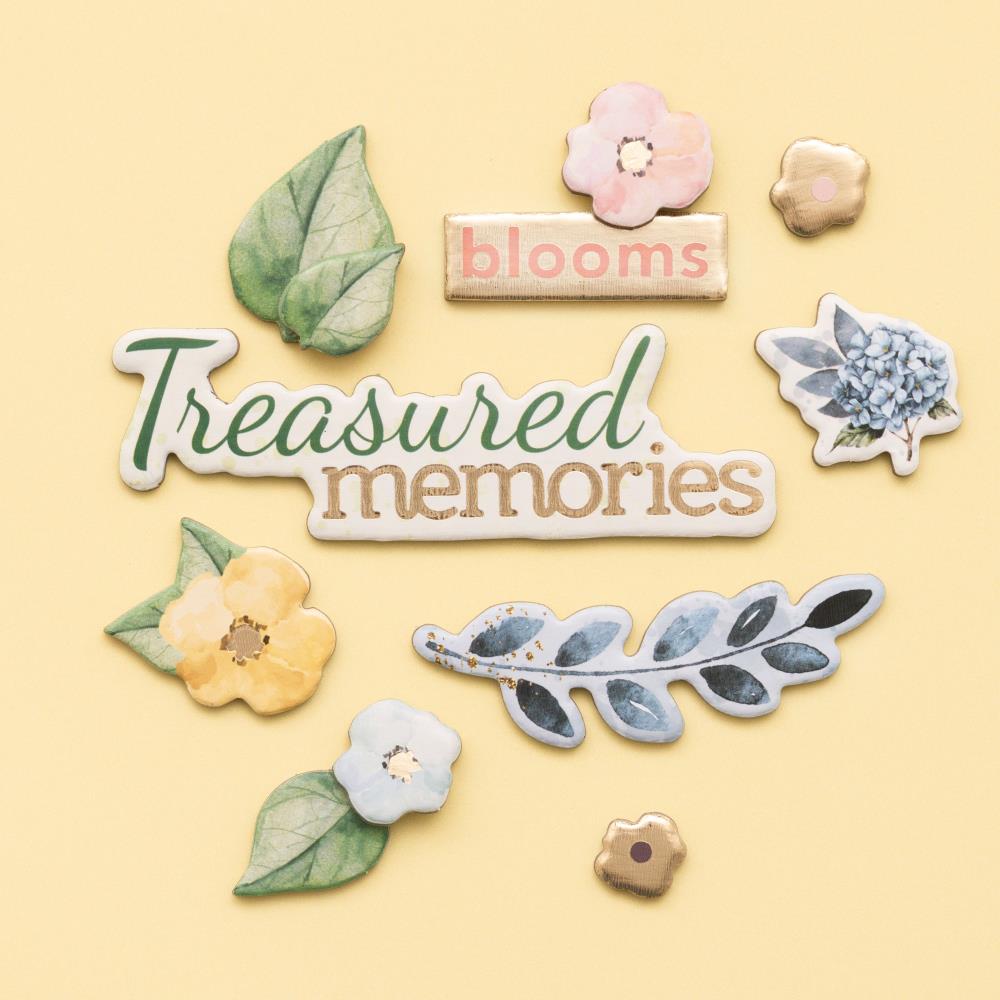 Bo Bunny Willow & Sage 12X12 CHIPBOARD STICKERS 44pc