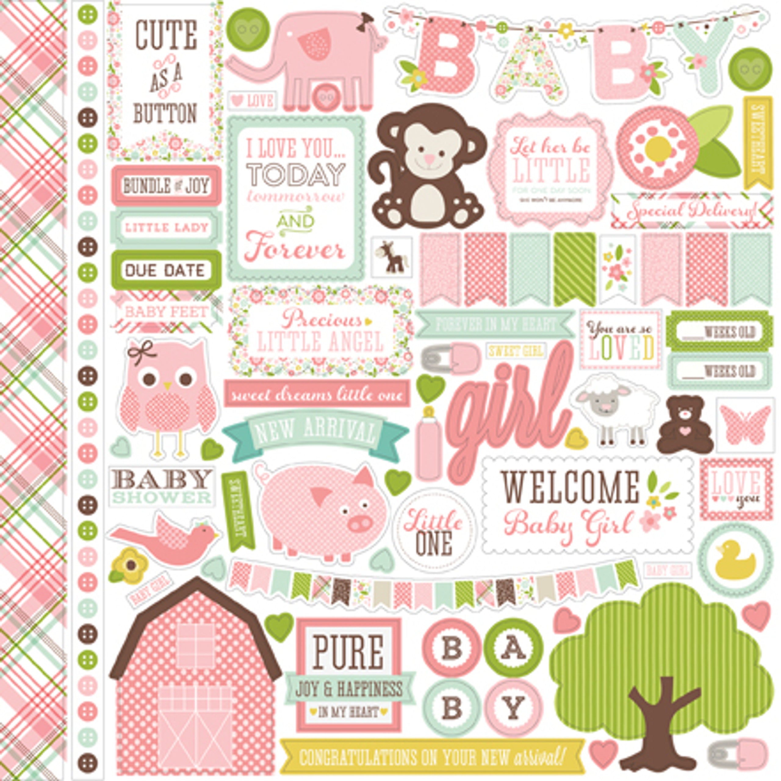 Echo Park Bundle of Joy NEW ADDITION GIRL 12"X12" Collection Kit