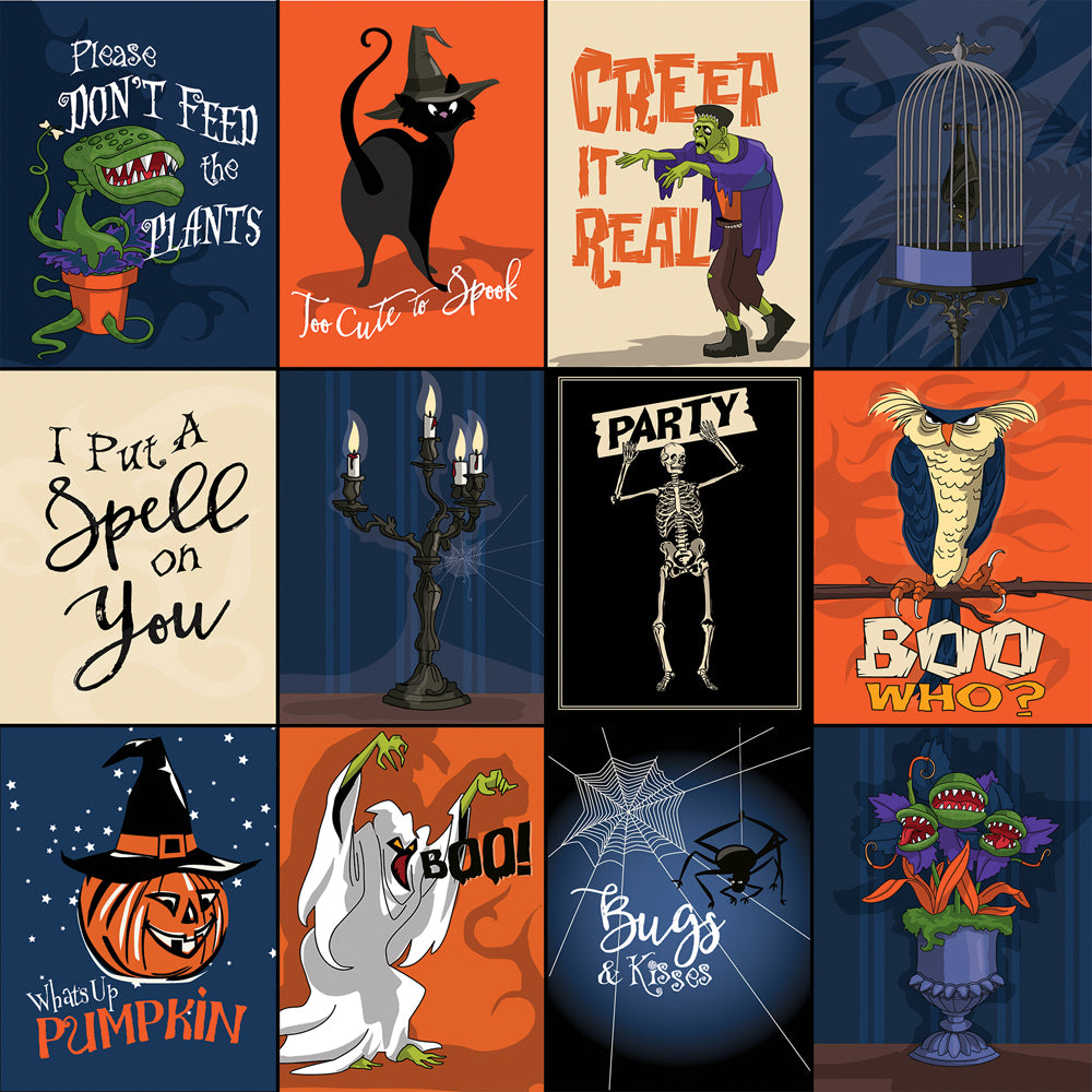 Carta Bella Hocus Pocus 3X4 JOURNALING CARDS 12"x12" Scrapbook Paper