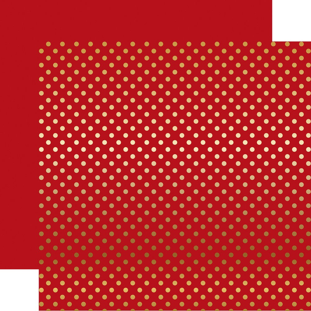 Echo Park Red Gold Dot 12"X12" FOILED Paper