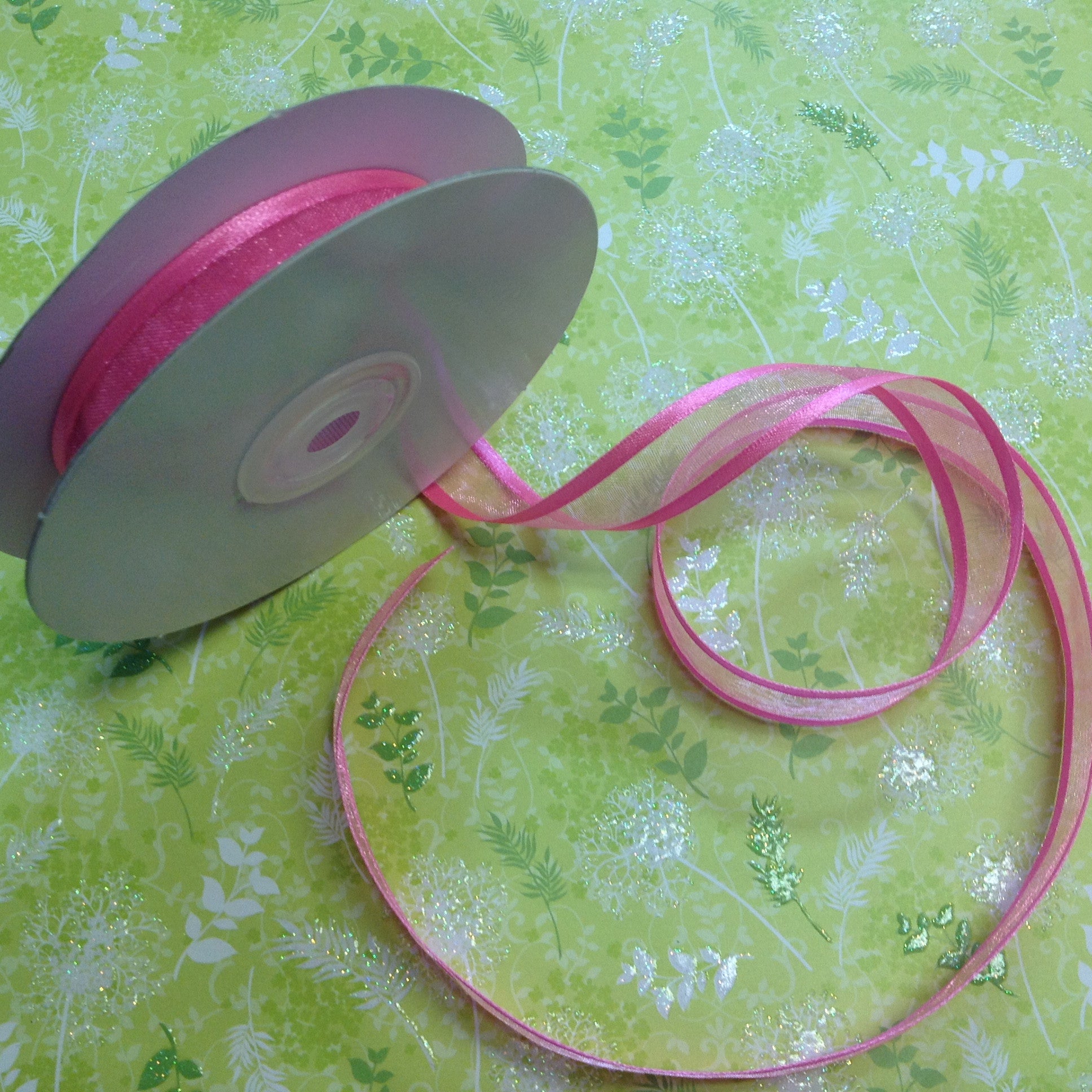 May Arts 5/8" Sheer Organza Satin Edge Ribbon 1yrds - Scrapbook Kyandyland