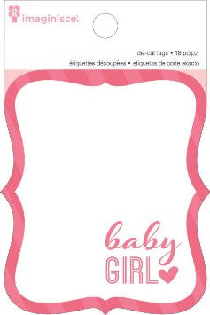 Imaginisce BABY GIRL Diecut Tags 18pc - Scrapbook Kyandyland