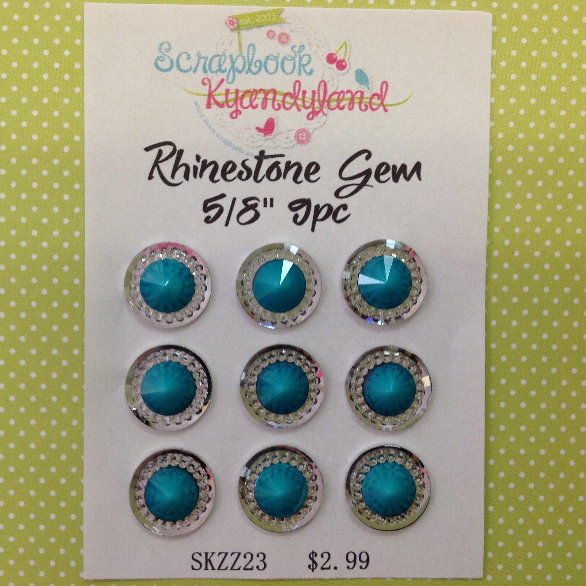 Rhinestone Gems 9pc 5/8"