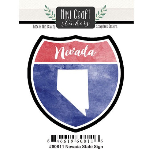 Mini Craft Stickers NEVADA STATE SIGN Watercolor Scrapbooksrus