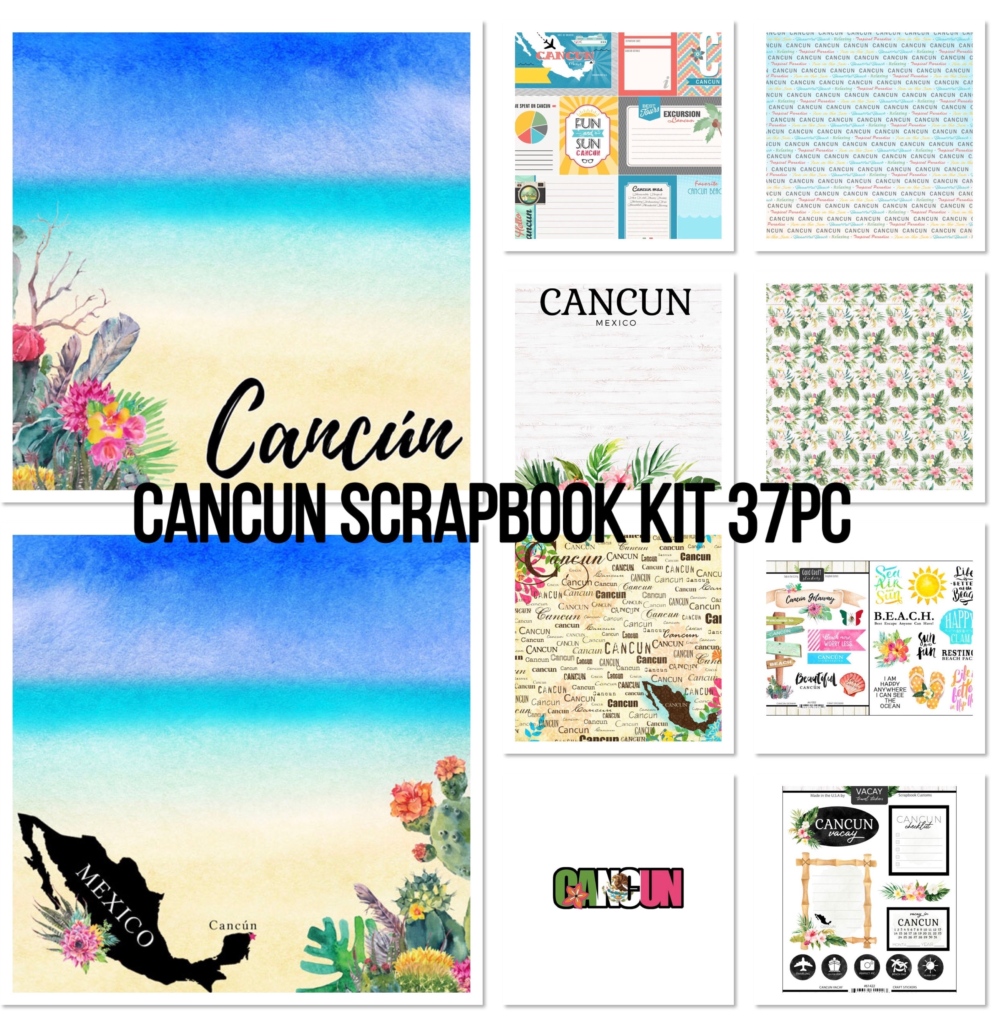 Scrapbook Customs Mexico CANCUN PARADISE 12x12 Scrapbook Paper