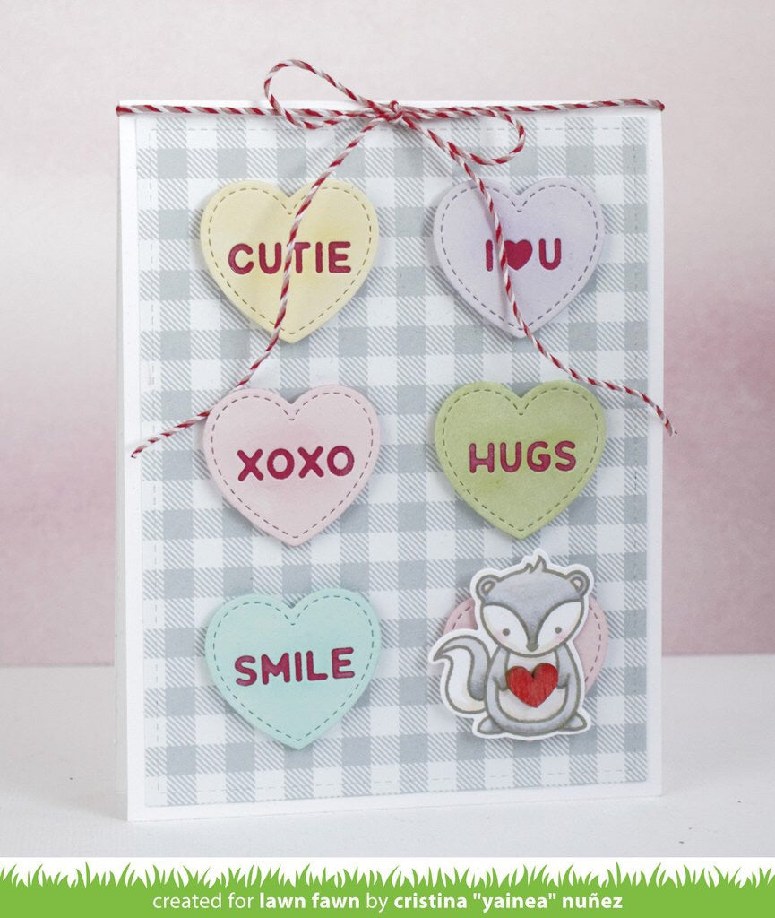 Lawn Fawn Cuts CANDY HEARTS Custom Craft Dies Sample Scrapbooksrus Las Vegas