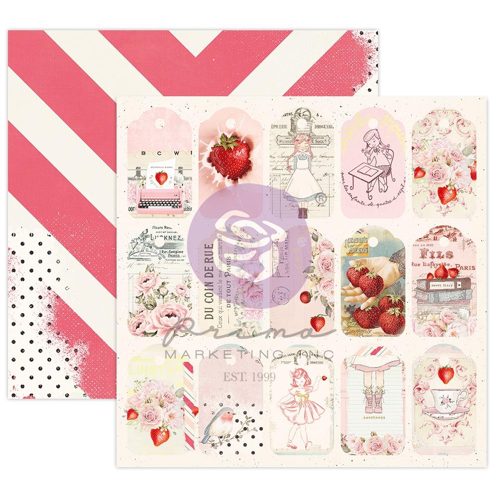 Prima STRAWBERRY MILKSHAKE 12"X12" PAPER PAD With Foil 24 sheets Shop at Scrapbooksrus Scrapbook Store Las Vegas