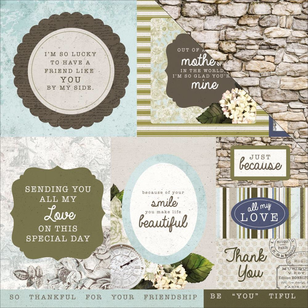 Kaisercraft Provincial COBBLESTONE Scrapbook Paper 12"12"