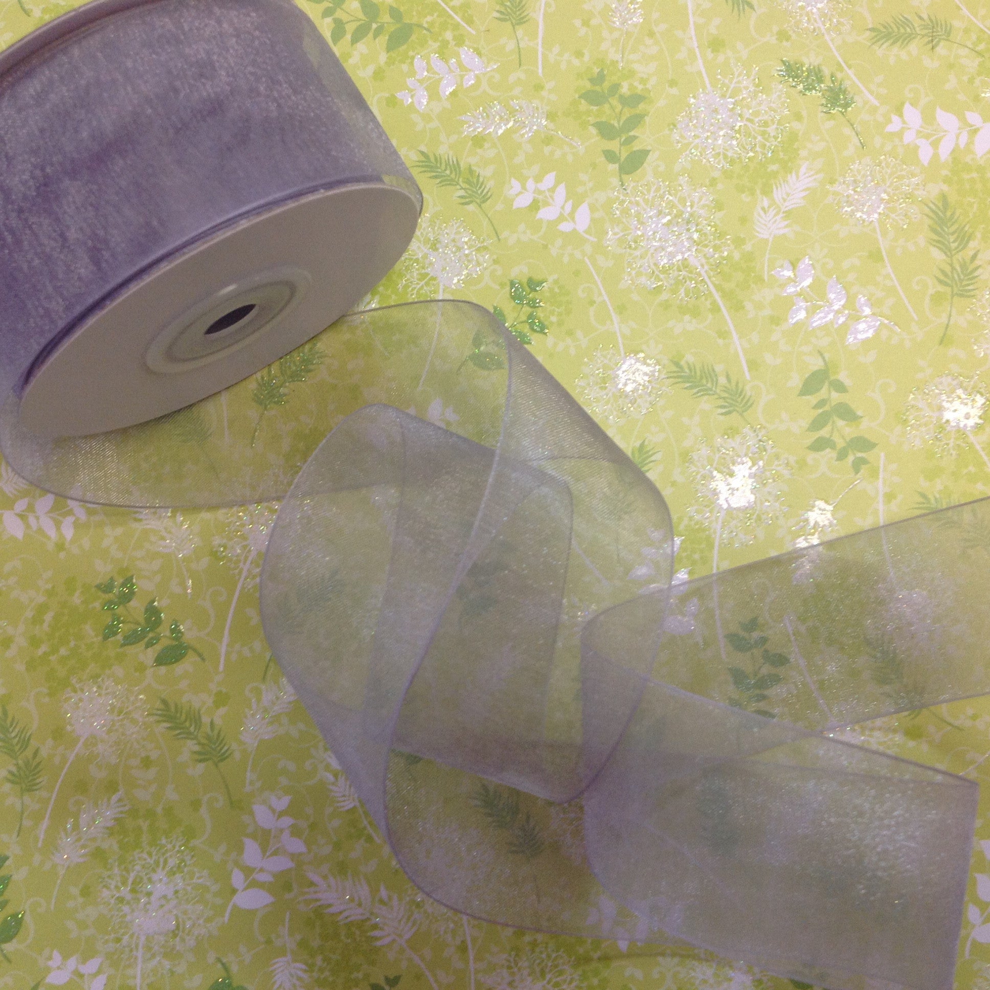 May Arts 1 1/2" Sheer Organza Ribbon 1 yard - Scrapbook Kyandyland