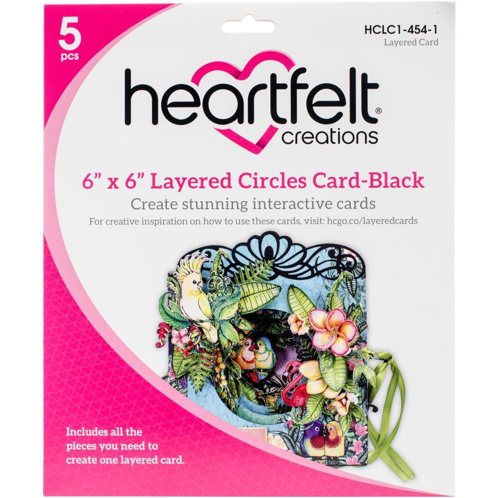 Heartfelt Creations LAYERED CIRCLES CARD Black 6"X6"Scrapbooksrus