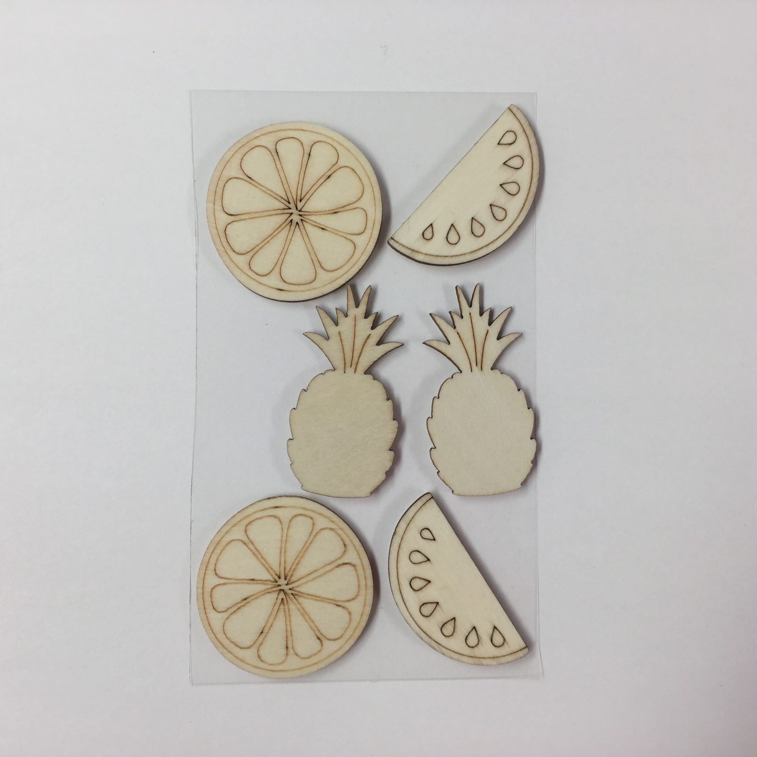 Tropical Wooden Self-Adhesive Embellishments 6pc Scrapbooksrus