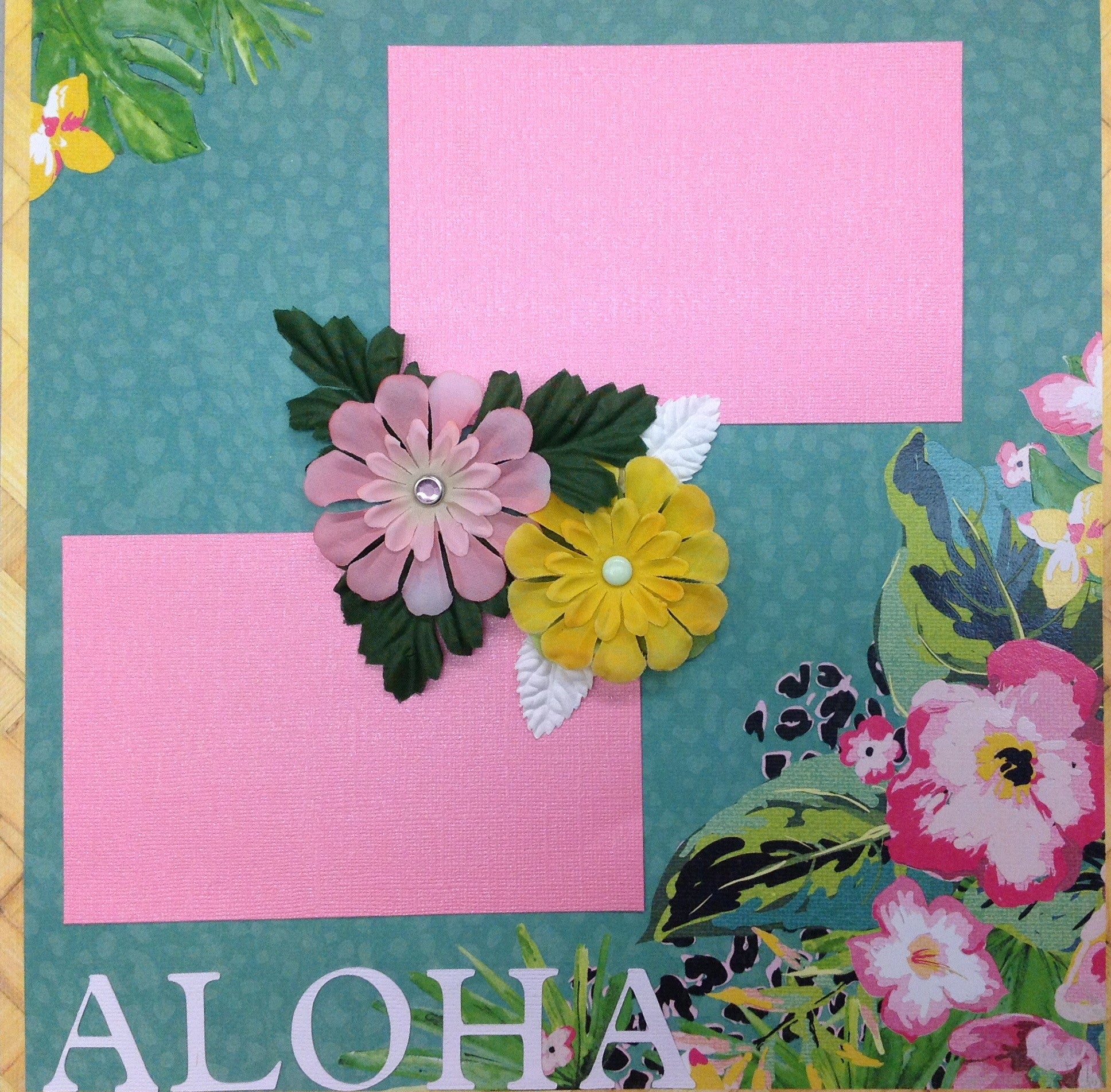 Premade Scrapbook Page (1) 12"x12" ALOHA - Scrapbook Kyandyland