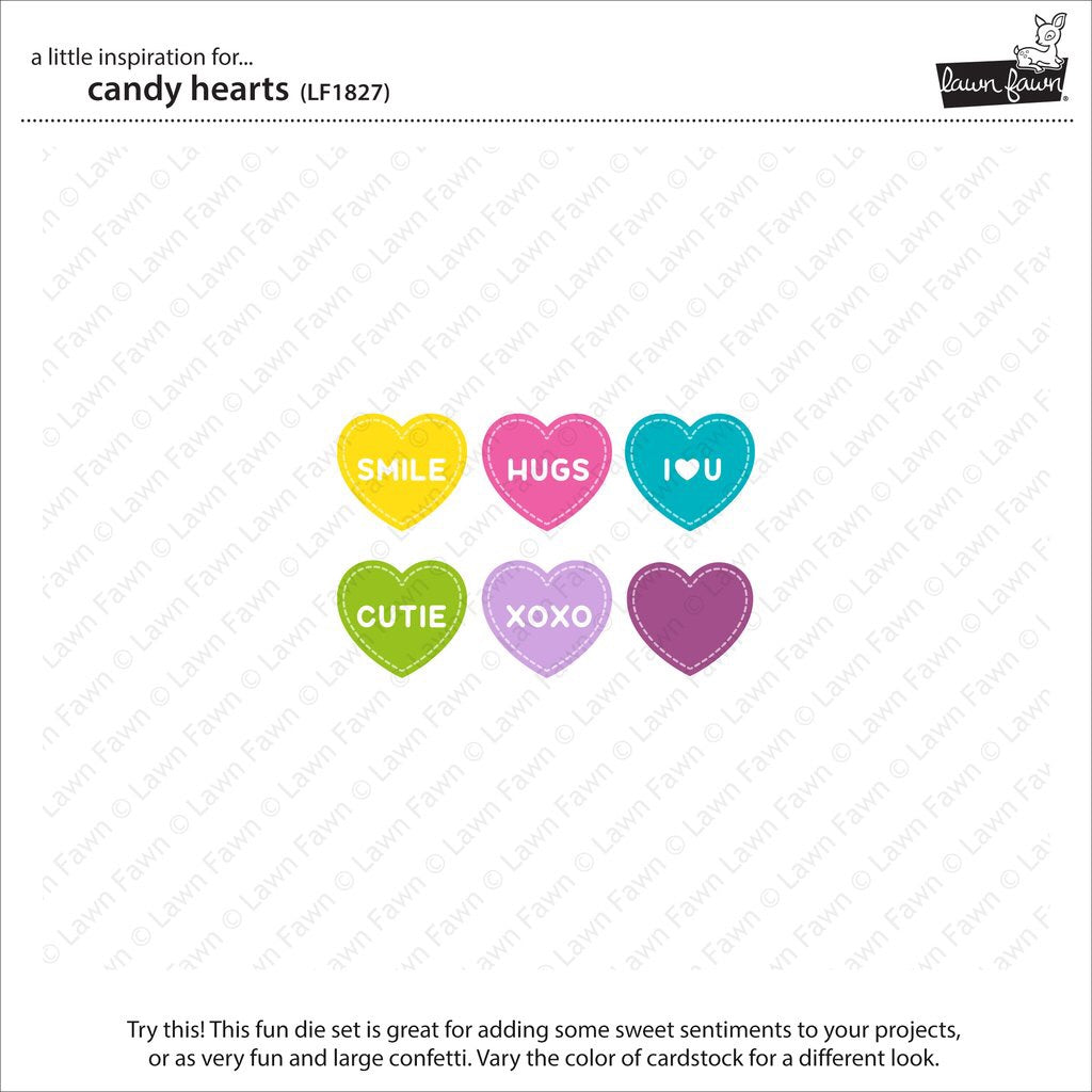 Lawn Fawn Cuts CANDY HEARTS Custom Craft Dies