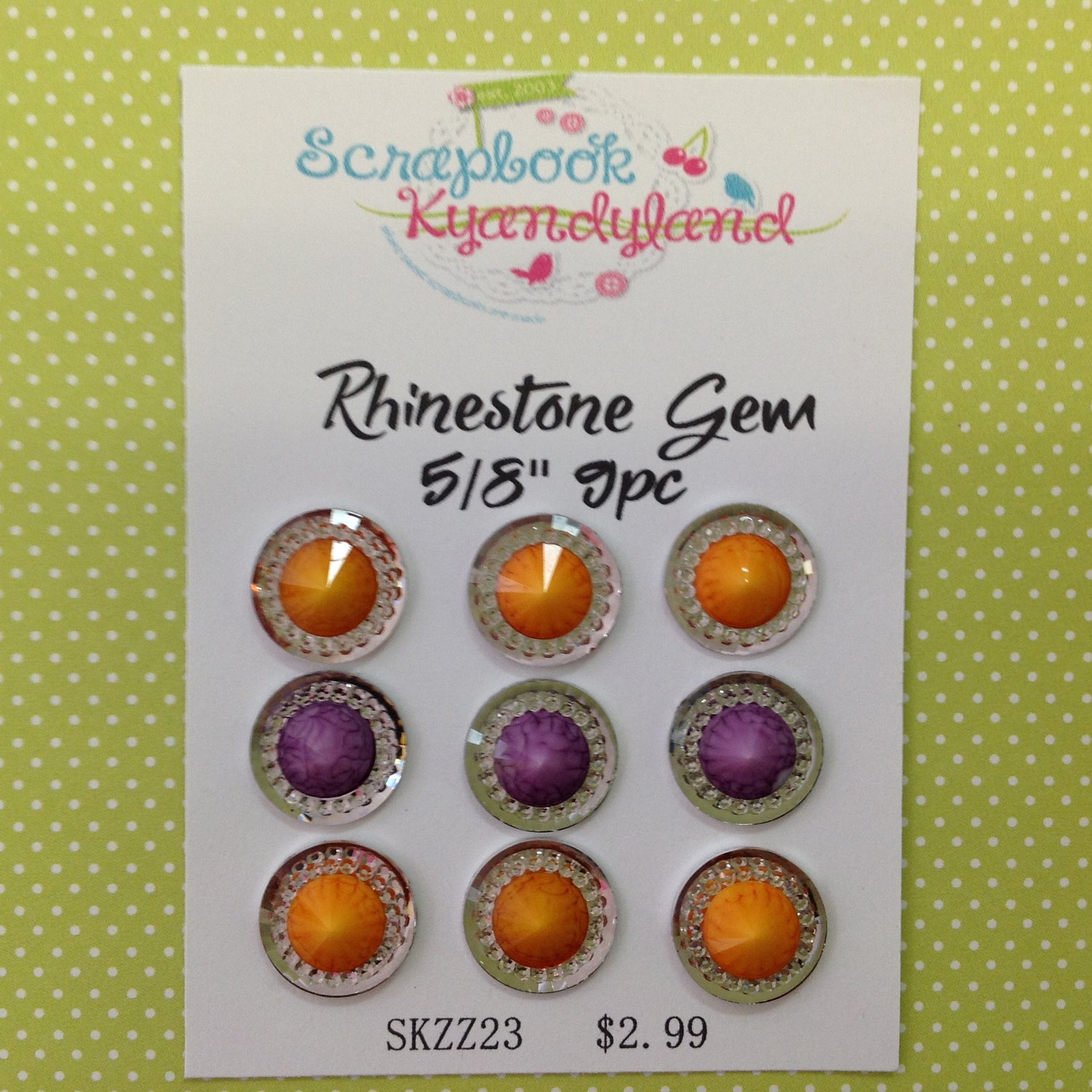 Rhinestone Gems 9pc 5/8"