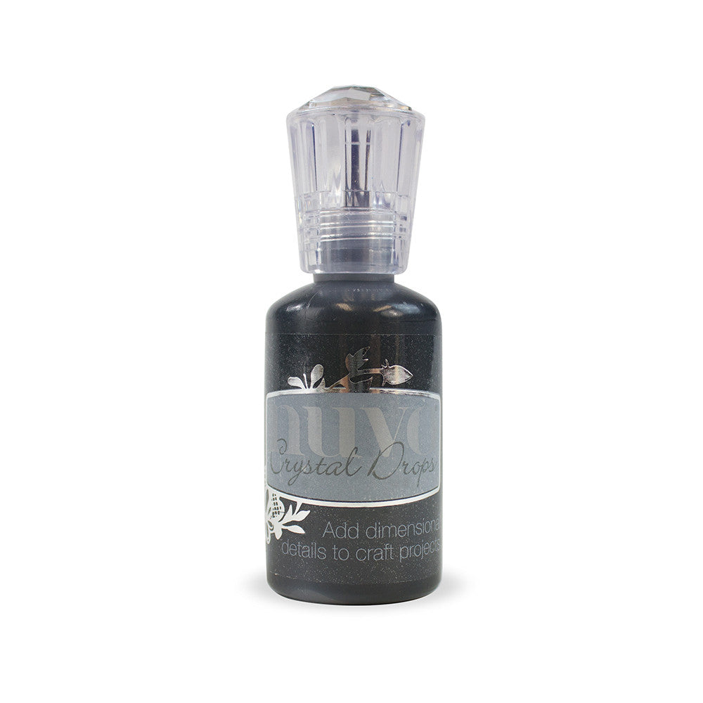 Nuvo Crystal Drops EBONY BLACK 3D Gloss Enamel Dots Beads 1oz