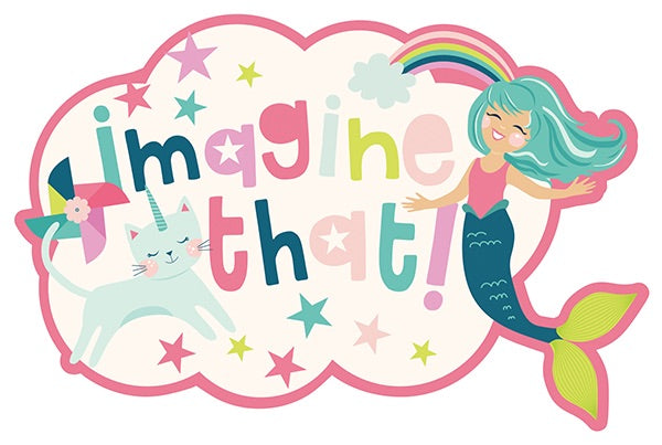 Echo Park 6"x12" IMAGINE THAT GIRL Chipboard  Phrases 23pc Scrapbooksrus